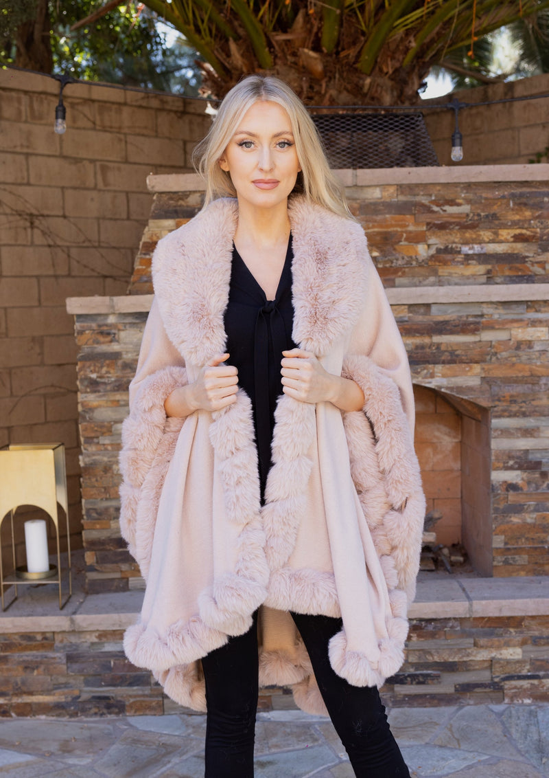 Julia Poncho Cape " Dusty Pink  "
